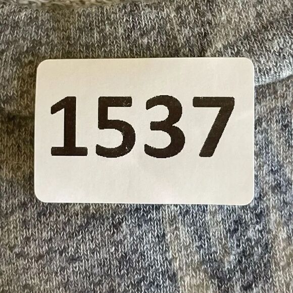 Jolie Heather Gray White Embroidered Ruffled Sleeves SZ L/XL # 1537 - Picture 11 of 12